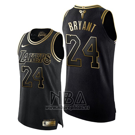 Camiseta Los Angeles Lakers Kobe Bryant NO 24 Gold Black Mamba Oro Negro
